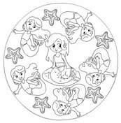 coloriage mandala sirene